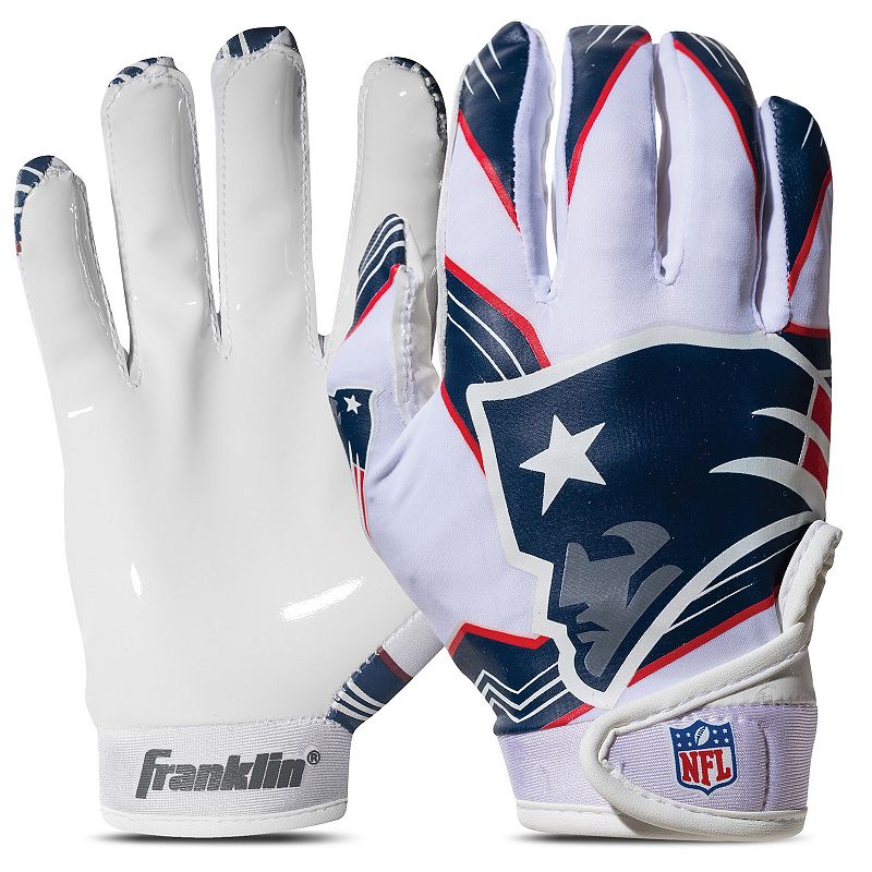 Franklin Sports New England Patriots Youth NFL Football Receiver Gloves, Bl