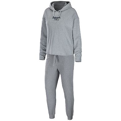 Women's WEAR by Erin Andrews Heathered Gray Seattle Seahawks Pullover Hoodie & Pants Lounge Set