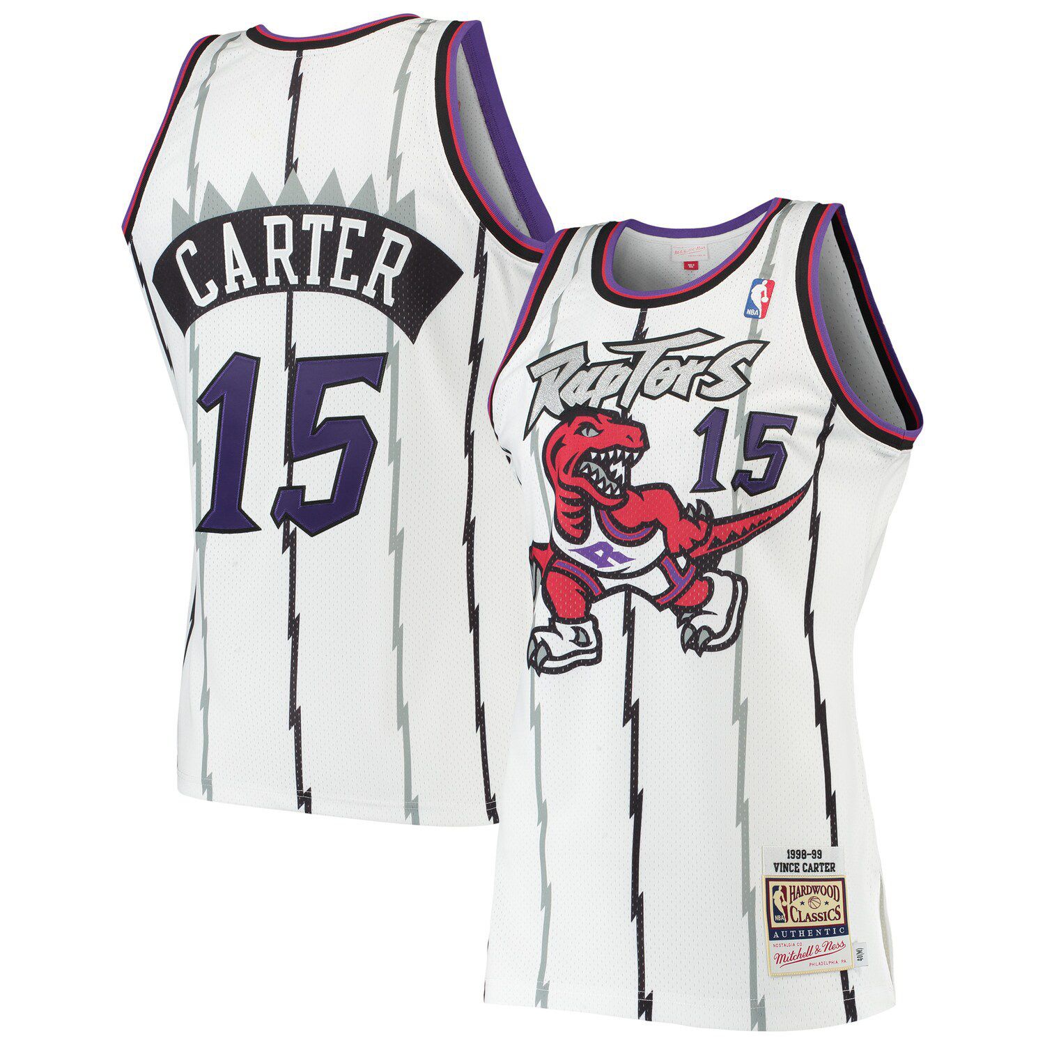 Vince Carter Toronto Raptors Mitchell & Ness Women's 1998 Hardwood Classics  Name & Number Player Jersey Dress - White