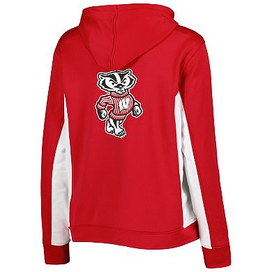 Women's Under Armour Red Wisconsin Badgers Gameday Tech Pullover Hoodie