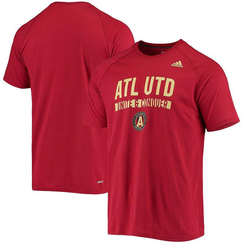 Mens adidas Red Atlanta United FC climalite Utility Work Raglan T-Shirt, S