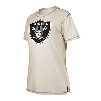 Women's New Era Cream Las Vegas Raiders Split T-Shirt