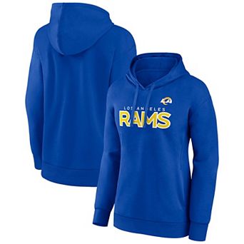 Women's Fanatics Branded Royal Los Angeles Rams Iconic Cotton Fleece Checklist Pullover Hoodie
