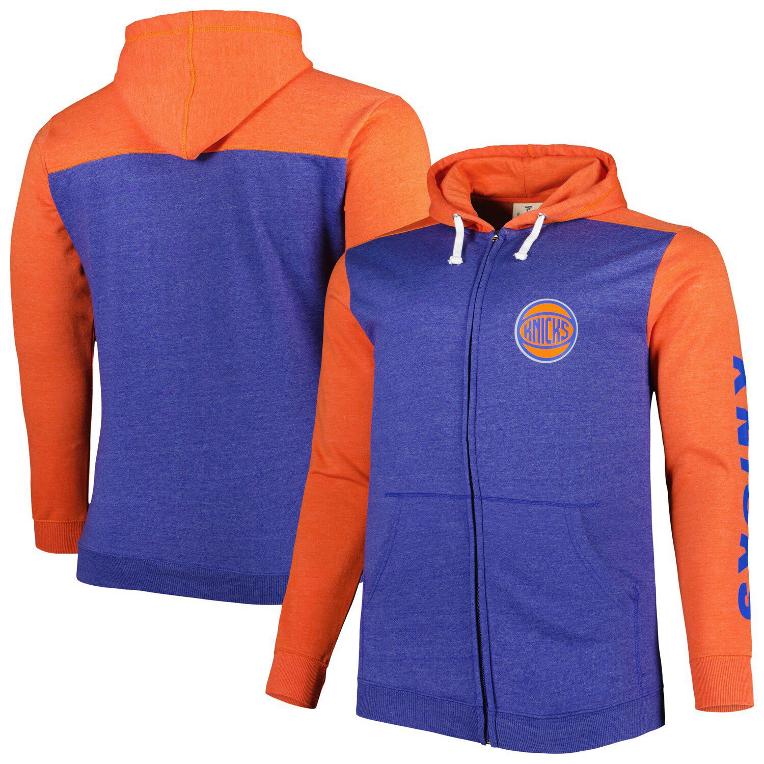 Lids New York Mets Mitchell & Ness Colorblocked Fleece Pullover Hoodie -  Royal/Orange