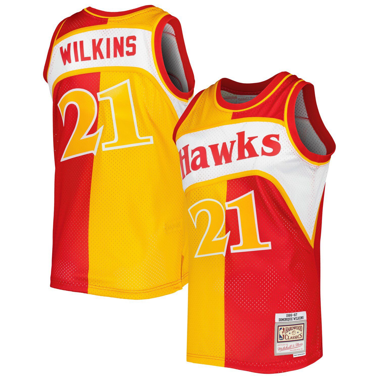 Dominique Wilkins Men's 44 L Mitchell & Ness Authentic Atlanta Hawks Red  Jersey