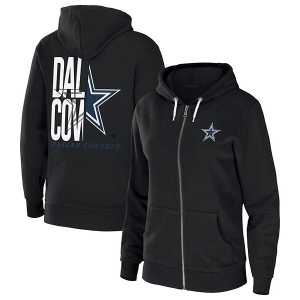 Wear By Erin Andrews Black Dallas Cowboys Domestic Cropped Pullover Hoodie