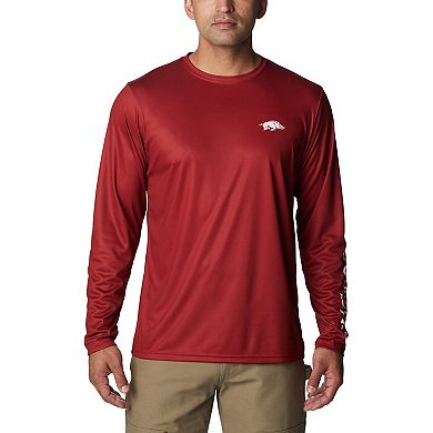 Men's Columbia Cardinal Arkansas Razorbacks Terminal Shot Omni-Shade Omni-Wick Long Sleeve T-Shirt