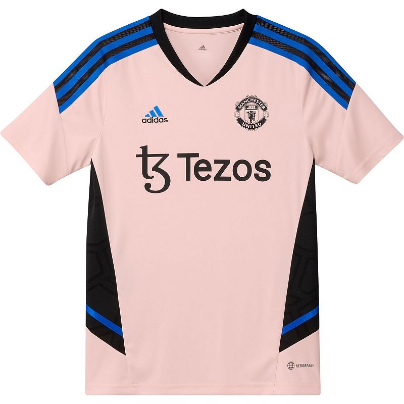 UPC 195744892483 product image for Youth adidas Pink Manchester United 2023/24 Training Jersey, Boy's, Size: Youth  | upcitemdb.com