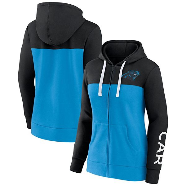 CAROLINA PANTHERS TAKE THE FIELD TRI-COLOR BLOCK HOODED FLEECE PULLOVE