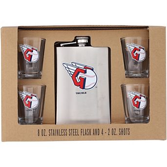 Cleveland Guardians 8oz. Stainless Steel Flask & 2oz. Shot Glass Set