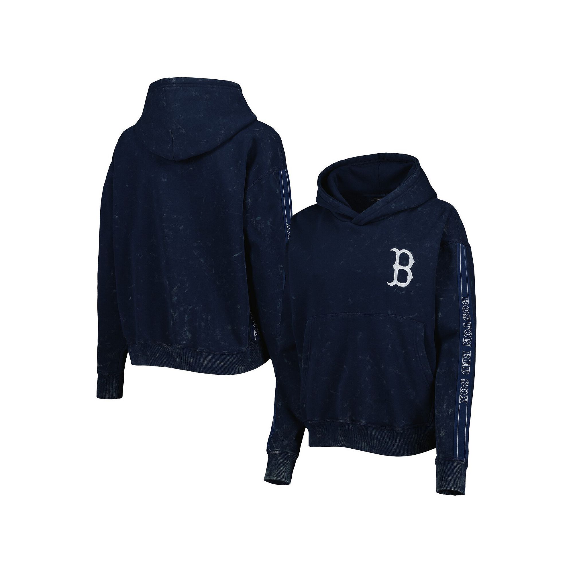 Womens The Wild Collective Navy Boston Red Sox Marble Pullover Hoodie, Siz