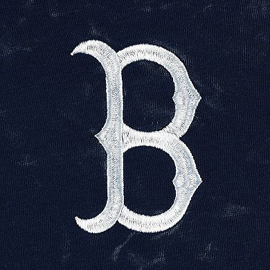Women's The Wild Collective Navy Boston Red Sox Marble Pullover Hoodie