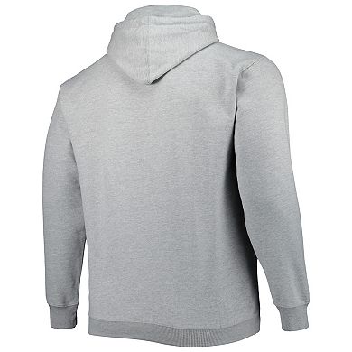 Men's Fanatics Branded Heather Gray Dallas Mavericks Big & Tall Wordmark Pullover Hoodie