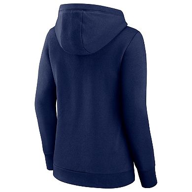 Women's Fanatics Branded College Navy Seattle Seahawks Iconic Cotton Fleece Checklist Pullover Hoodie