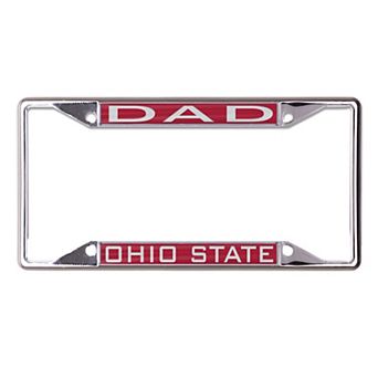 WinCraft Ohio State Buckeyes Dad School Supporter Laser Cut Metal License Plate Frame