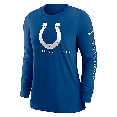 Women's Nike Royal Indianapolis Colts Prime Split Long Sleeve T-Shirt