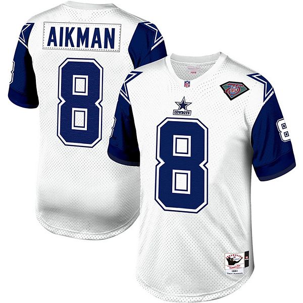 Men's Mitchell & Ness Troy Aikman White/Navy Dallas Cowboys 1994 Authentic  Retired Player Jersey