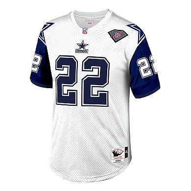 Men's Mitchell & Ness Emmitt Smith White Dallas Cowboys 1996 Authentic Throwback Retired Player Jersey
