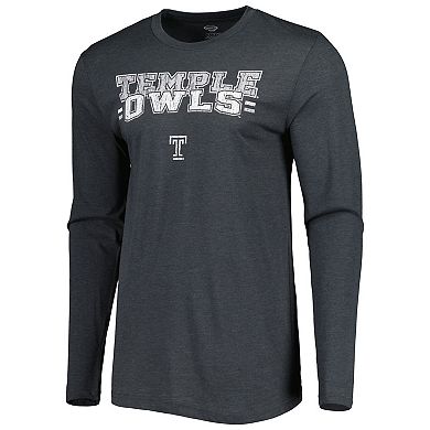 Men's Concepts Sport Cherry/Charcoal Temple Owls Meter Long Sleeve T-Shirt & Pants Sleep Set