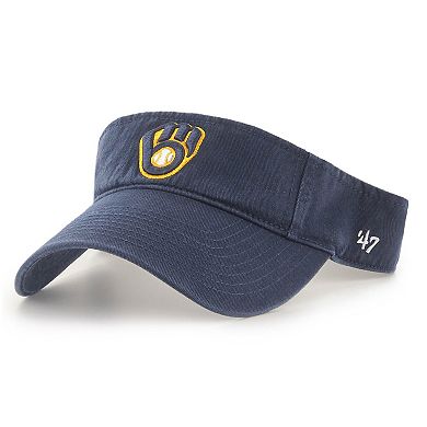 Men's '47 Navy Milwaukee Brewers Clean Up Logo Visor