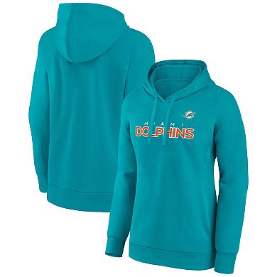 Women's Fanatics Branded Aqua Miami Dolphins Checklist Crossover V-Neck Pullover Hoodie