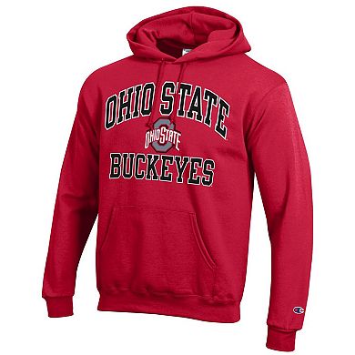 Men's Champion Scarlet Ohio State Buckeyes High Motor Pullover Hoodie