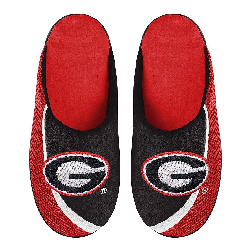 Mens FOCO Georgia Bulldogs Big Logo Color Edge Slippers, Size: Small, UGA 
