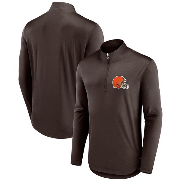 Men's Fanatics Branded Brown Cleveland Browns Tough Minded Quarter-Zip Top