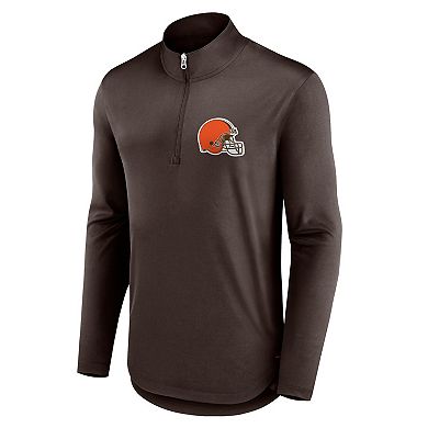 Men's Fanatics Branded Brown Cleveland Browns Tough Minded Quarter-Zip Top