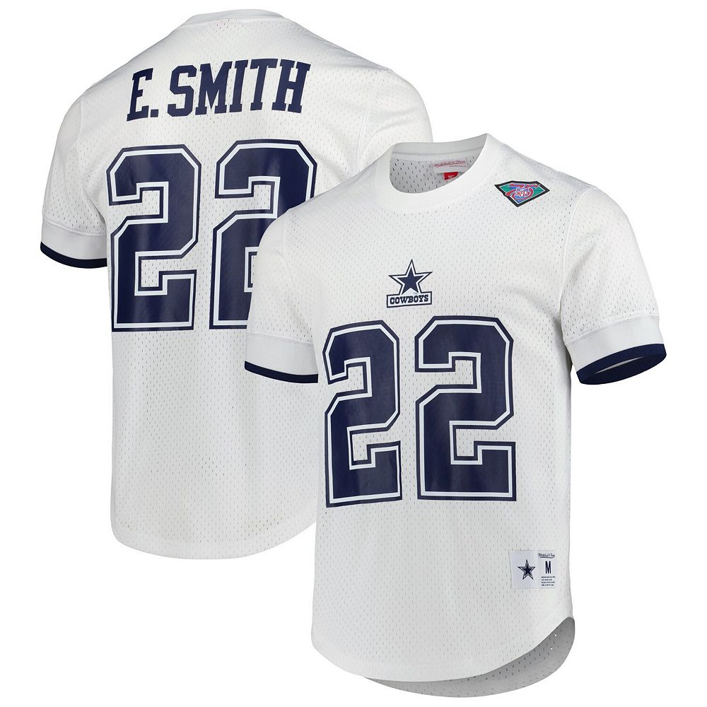 Men's Mitchell & Ness Emmitt Smith White Dallas Cowboys Retired