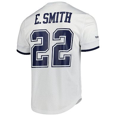 Men's Mitchell & Ness Emmitt Smith White Dallas Cowboys Retired Player Name & Number Mesh Top