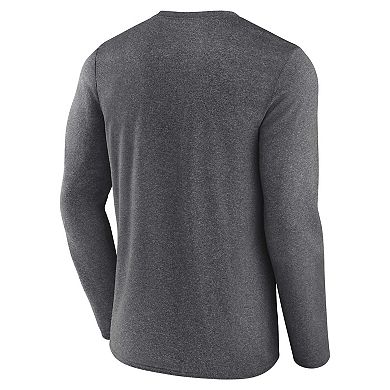 Men's Fanatics Branded Heathered Charcoal Brooklyn Nets Where Legends Play Iconic Practice Long Sleeve T-Shirt