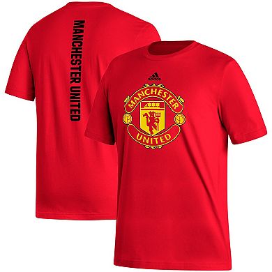 Men's adidas Red Manchester United Vertical Back T-Shirt