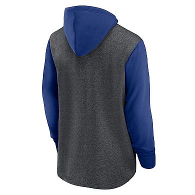 Men's Nike Heathered Charcoal/Royal New York Giants Surrey Legacy Pullover Hoodie