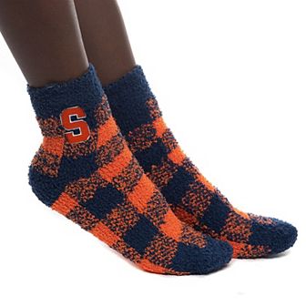 Women's ZooZatz Syracuse Orange Fuzzy Buffalo Check Crew Socks