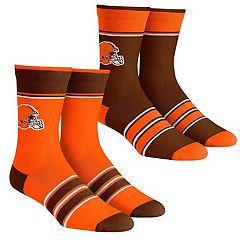 Cleveland Browns NFL Womens Stripe Logo Tall Footy Slipper Socks