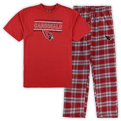 Men's Concepts Sport Cardinal/Gray Arizona Cardinals Big & Tall Flannel Sleep Set