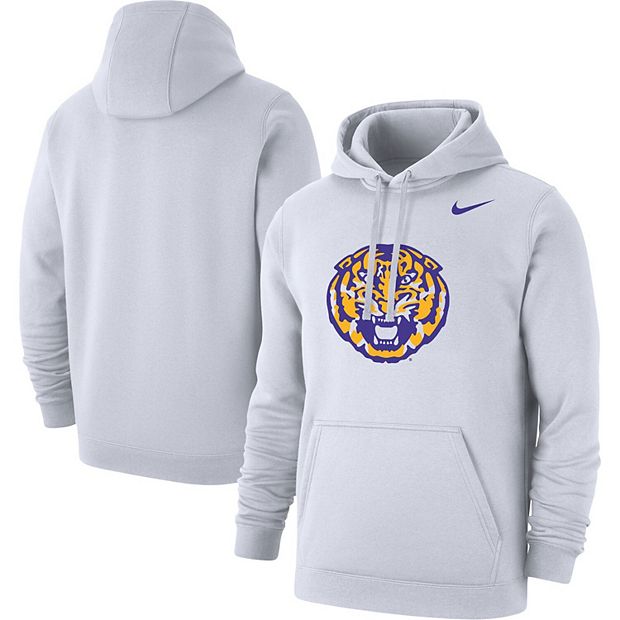Men's Nike White LSU Tigers Logo Club Pullover Hoodie