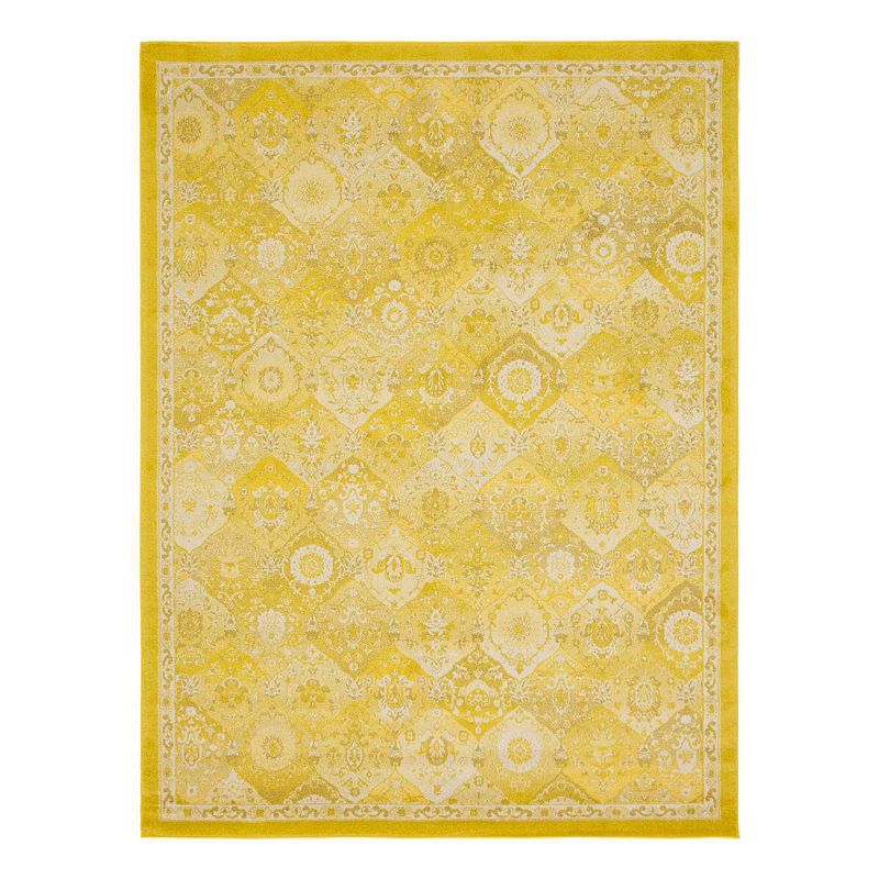 Unique Loom Blake Penrose Rug, Yellow, 8Ft Sq