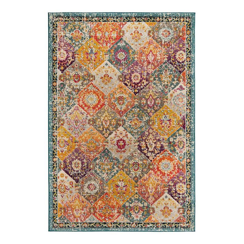 Unique Loom Blake Penrose Rug, Beig/Green, 8Ft Sq