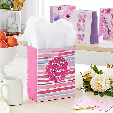 Hallmark 9-in. Medium Mother's Day Gift Bag Bundle (4 Bags: Florals, Wildflowers, -in.Happy Mother's Day,-in. Butterflies) for Moms, Grandmothers, Sisters, Baby Showers