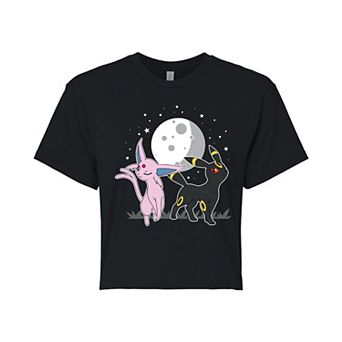 Juniors' Pokémon Espeon Umbreon Cropped Graphic Tee
