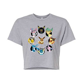 Juniors' Pokémon Eeevee Evolution Cropped Graphic Tee
