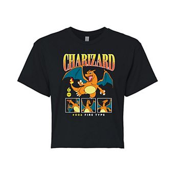 Juniors' Pokémon Charizard Cropped Graphic Tee