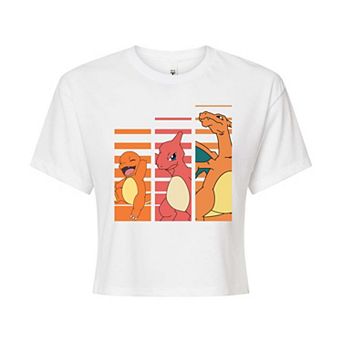 Juniors' Pokémon Charmander Evolution Cropped Graphic Tee