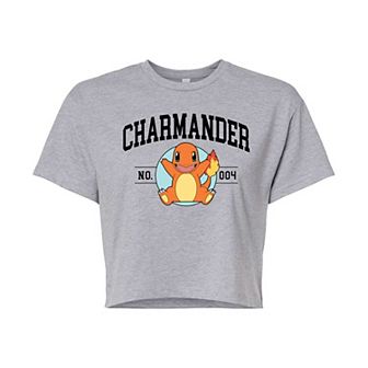 Juniors' Pokémon Charmander 004 Cropped Graphic Tee