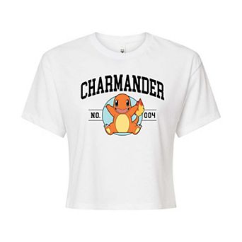 Juniors' Pokémon Charmander 004 Cropped Graphic Tee