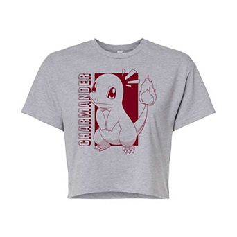 Juniors' Pokémon Charmander Cropped Graphic Tee