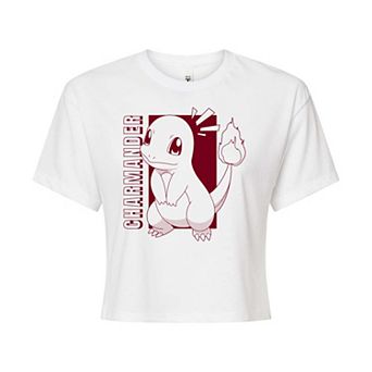 Juniors' Pokémon Charmander Cropped Graphic Tee