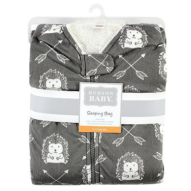 Hudson Baby Unisex Baby Mink with Faux Shearling Inner Sleeping Bag, Sack, Blanket, Hedgehog